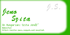 jeno szita business card